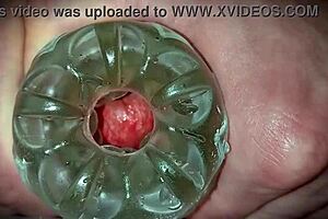 Hey, check this close up of oozing cum from my big cock