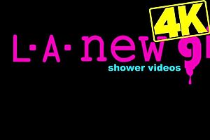 amazing brunette with sexy body took a shower, uh, yeah