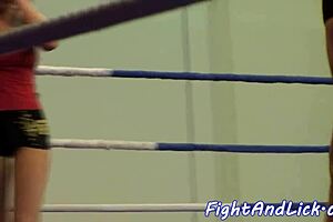 Bold European Babe Wrestling Fight With Glamour Action