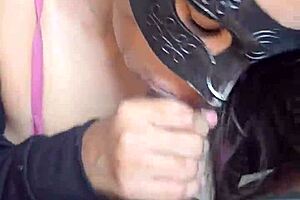 open wide for my cum, he commands as sailor girl hotwife gives handjob and blowjob, swallowing every drop in homemade fun.