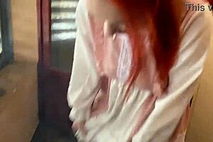 Why can't this hot maid resist riding me in quick outdoor fuck?