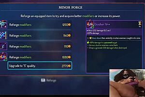 Chubby Ebony Gamer Girl Takes Dildo Pounding While Immersed In Dead Cells Video Game Session