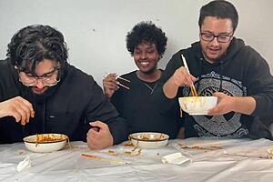 Hey, check out these three hot amateurs diving into some intense action