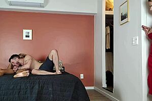 shocked stepmom spies on stepson having sex with man for first time then joins in