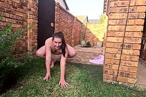 Small Boobs Pawg Releases Huge Pee On Rose Bush In Outdoor Garden