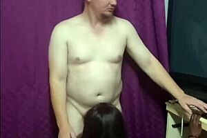 The skinny ebony domestic gets on her knees to suck the boss's cock passionately. Then she bends over for intense doggystyle fucking in this interracial taboo encounter with tight pussy action.