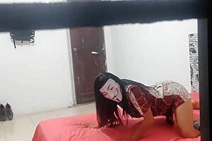 hidden camera records the moment a cuckold arrives to see his wife with another man