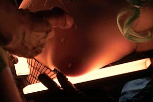 Catwoman's depraved night adventure in latex gloves and fishnets