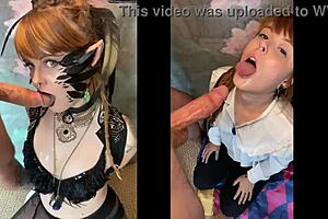 cosplayer deepthroats photographers juicy cock!