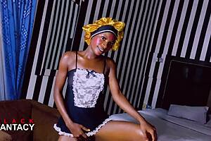 Sexy hot ebony gets big cock in wet juicy pussy with squirting