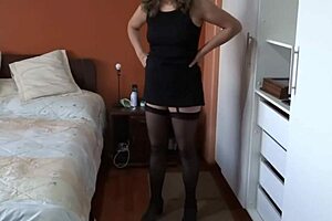 my wife's erotic lingerie for work has me as real cuckold hubby shakin