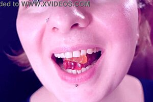 Eating Chewing Fetish Giantess Crushes Jelly Teddybears Arya Grander