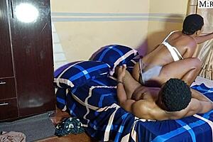 Step sister rides brother's big black cock cowgirl!