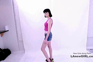 dark haired model sofa fucked hard at casting interview