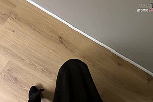 oh god mistress annalisa's footjob made him EXPLODE!!