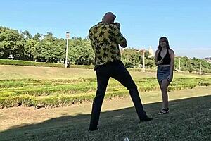 Pulled park pickup blonde's bubble butt then ditched condom inside