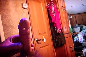 Solo guy demos cock stroking secrets up close