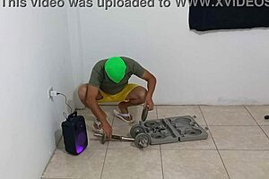 milf spies stepson gym aerobics then flirts for acrobatic bent over sex