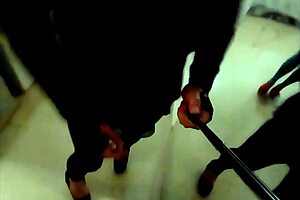 wife aroused by husband in drag rams double dildo deep