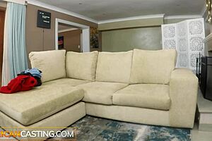 petite ebony teen rides euro bwc deep in casting tape