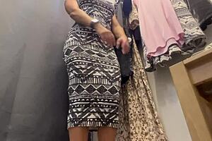 big tits girl, try this dress outside?