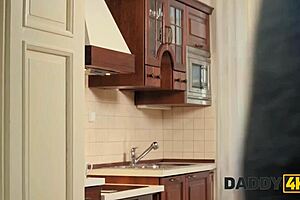 ever wonder how daddy's french fucking lessons turn his son's pigtail girlfriend wild?