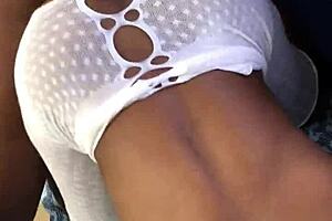 hot babe rides muscular black monster cock romantically missionary to screaming cowgirl orgasm on chia bed