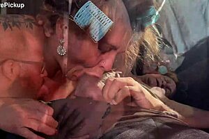 curvy granny rides anal on big black cock screaming rough!