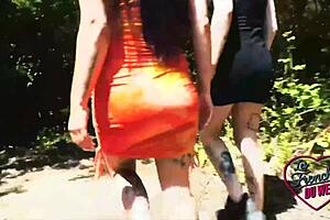 analeya and trixy share stallion cock in french ffm anal threesome