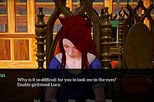 redhead teen teases big tits and ass in family game