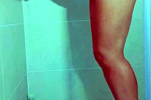 college brazilian beauty's thong shower wet pussy tease