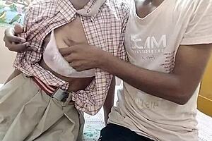 desi schoolgirl bent over doggystyle by black cock friend