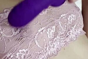 rossmexicana masturbates wet pussy with new lingerie dildo toy