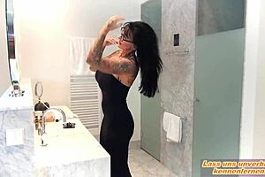 Dominant German MILF Strap-on Fucks Muscular Bodybuilder Slave Ass