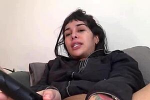 french goth nerd fucks huge dildos anally squirts solo private