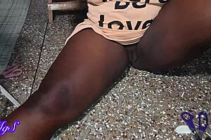 i can't resist seducing this new shaved ebony model wet juicy housewife pussy in bedroom naked tease