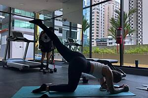 sniff my sweaty hairy bush ass after yoga