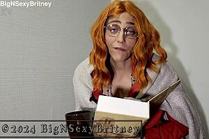 Big N Sexy Britney Gives Hot Librarian Blowjob Facial Cumshot Tease