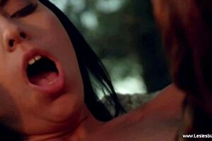 martina nikol and her perfect mature lesbian partner lick passionately close-up.