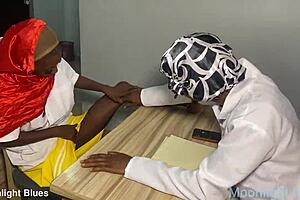 ebony student petite seduces teacher big black cock office pre-christmas