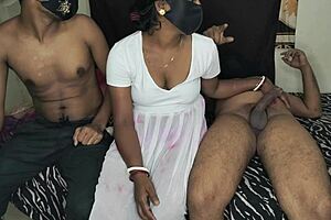 Bhabi Gets Bent Over Doggystyle Fucked Hard In Tight Pussy Threesome