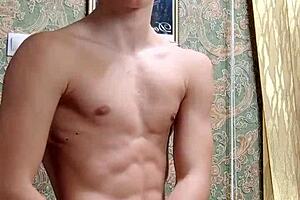 Flex Skinny Muscular Boy Stretches Limits Post-Study!
