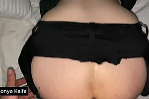 ARAB STEPMOM BEGS FOR QUICK DOGGY FUCK IN HER ROOM!