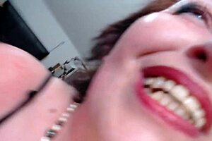 Dawn facesits Chris dildo chin voluptuous ride glory