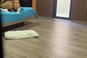 stepsis in school uniform stuffs huge dildo up her fat ass i jerk to her moans