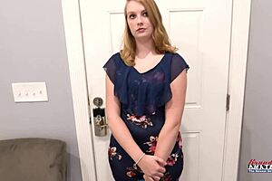 strawberry blonde astrid rubs dildo deepthroats big cock to milk