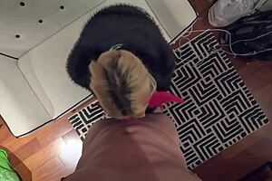 Elenaxxx's sloppy couch blowjob leads to wet bed missionary pounding