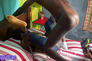 deep cock diggin' my shaved ebony pussy wild backstage fuck 😩