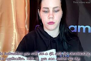 cute horny slut teases her wet pussy close-up with sohimi toy solo