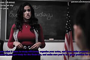 surrendering to teacher's curvy cheerleader son in milf group missionary